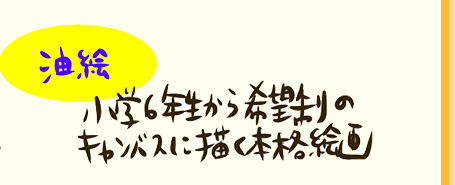 【油絵】小学６年生から希望制のキャンバスに描く本格絵画
